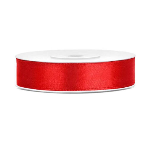 Picture of SATIN RIBBON RED 12MM PER METRE